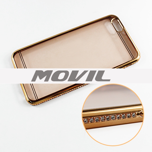 NP-2428 Electrochapado TPU con el diamante fudna para Apple iPhone 6 plus-1